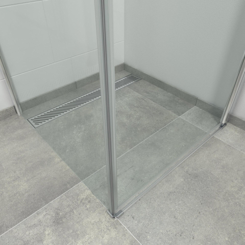 Marenza Neptune Douchecabine - 1 draaideur - Zijwand - 80x80x200cm - 6mm veiligheidsglas - anti kalk - chroom SW238230