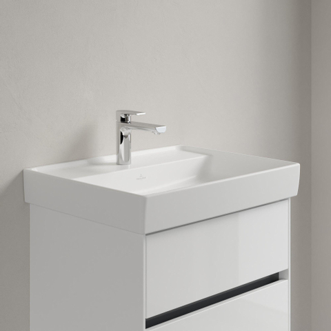 Villeroy & Boch Collaro wastafel - 60x47cm - zonder overloop - 1 kraangat CeramicPlus - Stone White (mat wit) SW358312