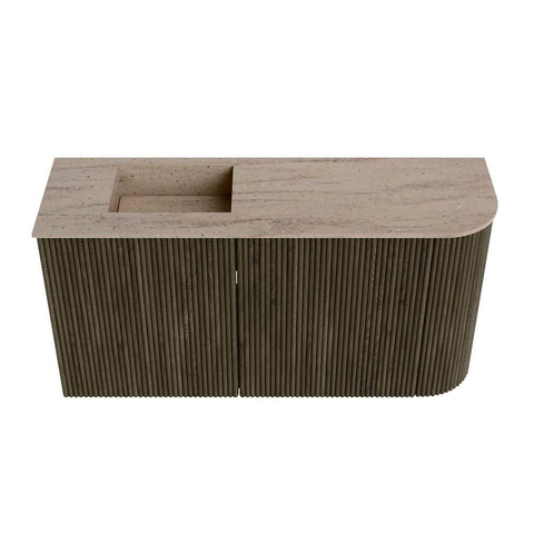 Mondiaz JOYA-DLUX 81.6cm toiletmeubel - ronding rechts kleur Shadow - Wastafel FAYE positie Links Zonder kraangat kleur Saba. SW1425139