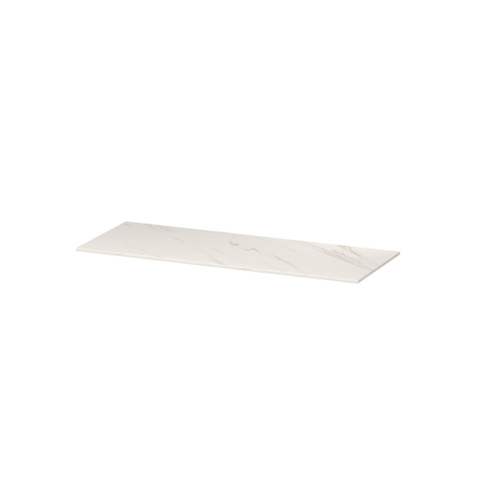 INK Topdeck Wastafelblad - 120x45x1cm - tbv onderkast - zonder uitsparing - Keramiek - Calacatta mat SW692959