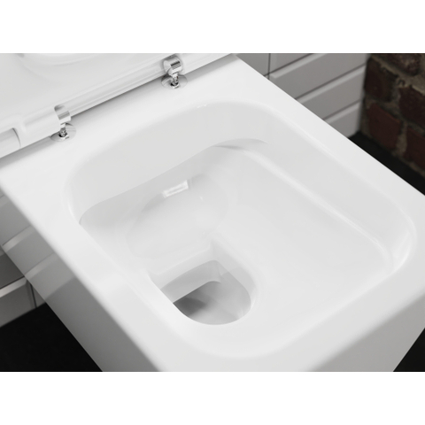 Hansgrohe EluPura Q abattant WC - 36.5x44cm - carré - softclose - déclipsable - blanc SW994907