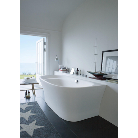 Duravit Cape cod Kunststof bad acryl - back-to-wall - 190x90x64cm - met aangevormd paneel - glans wit 0300898