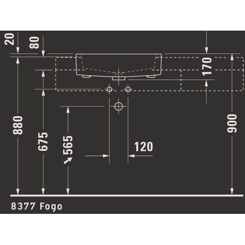 Duravit Vero Half inbouwwastafel - met kraangat - met overloop - 55x47cm - met wondergliss - inclusief bevestiging - wit 0300008