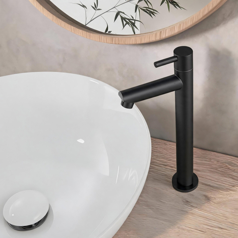 Fortifura Calvi Robinet de lavabo - 23cm - rehaussé - montage sur plan - mat noir SW1476845