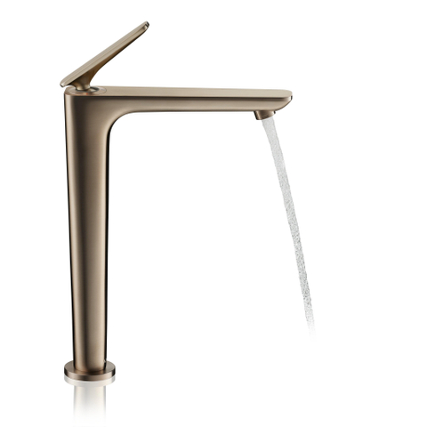 Hansgrohe Axor Citterio C 1-gats wastafelkraan 250 coolstart m. push-open afvoerplugvoorsprong 15.8cm - brushed bronze SW1164195