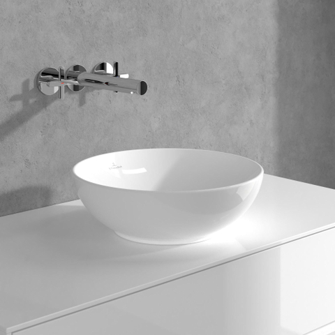 Villeroy & Boch Loop & Friends wastafeluitloop set - met kruisgreep - wandmontage - hoogglans chroom SW974337