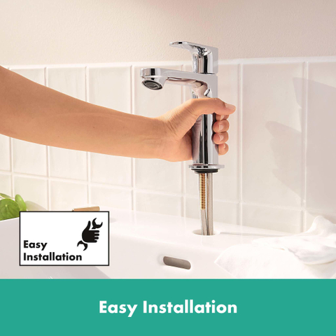 Hansgrohe Rebris s 1 greeps wastafelkraan - 110 met trekwaste - hoogglans chroom SW796327