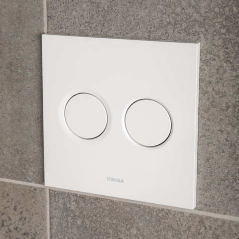 Wisa Luga plaque de commande plastique pneumatique 16x16cm avec double chasse pour élément WC XS blanc 0701540