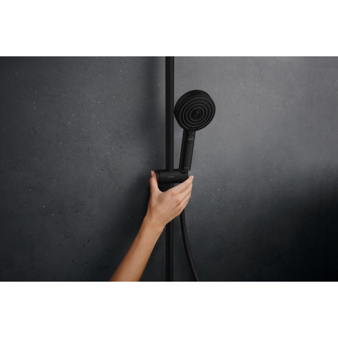 Hansgrohe Pulsify S Puro Puro1jet - showerpipe - ecosmart - 260 - thermostatisch - 3jet - handdouche en doucheslang - 160cm - thermostaat - mat zwart SW1151844