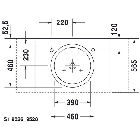 Duravit Starck 1 - opbouw wastafel - 46cm - zonder kraangat - zonder overloop - glans wit 0308307