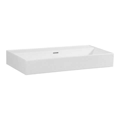 Brauer Lunar lavabo pour meuble - 81x13x46.5cm - avec trop-plein - 1 vasque - 0 trous de robinet - céramique - blanc brillant SW1418853
