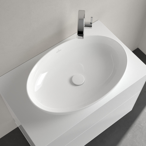 Villeroy & Boch Artis opzetwastafel ovaal - 61x41cm - zonder overloop CeramicPlus - White Alpine (glans wit) 1025295