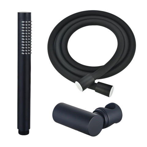 FugaFlow Eccelente Sobrado Ensemble de douchette avec douchette à main, support et flexible lisse Noir SW1124064