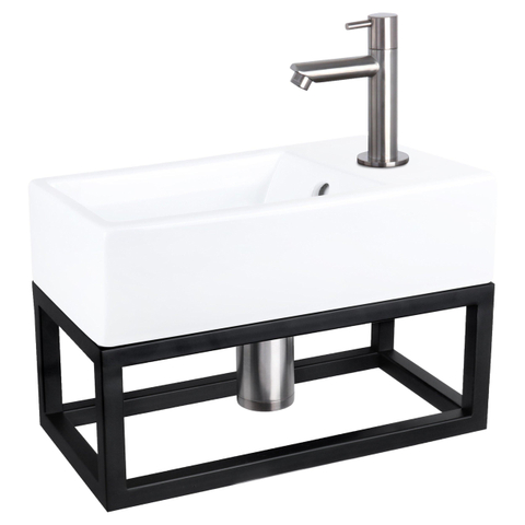 Differnz Hura Lavabo compact - 40x22x11,5cm - céramique - blanc SW1236900