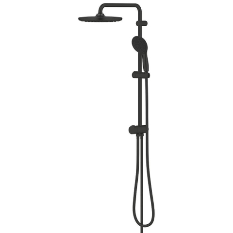 Grohe Tempesta System 250 Regendoucheset - 73.6cm - hoofddouche - 25cm - ronde handdouche - 3 straalsoorten - met omstelkraan - matte black (mat zwart) SW1077232