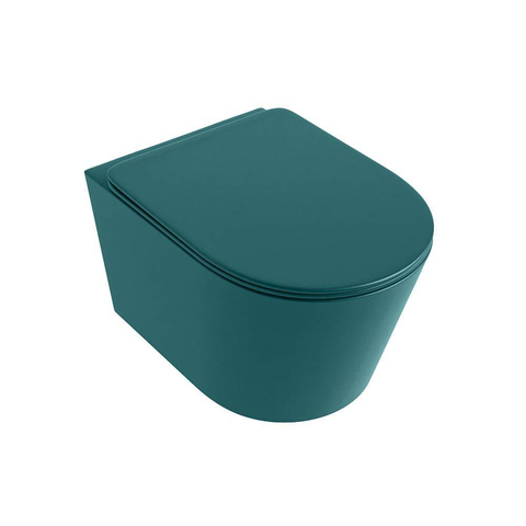 Mondiaz LAVIE WC suspendu – sans bride – 36 x 53 cm – avec abattant softclose – Smag (vert) SW1208720