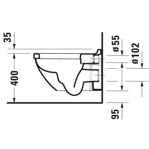Duravit Starck 3 WC suspendu 54cm avec rebord de rinçage cuvette profonde blanc GA69956