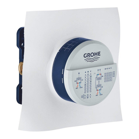 GROHE SmartControl Ensemble de douche encastrable - thermostatique - pommeau de douche carré - douchette stick - Supersteel brossé SW909596