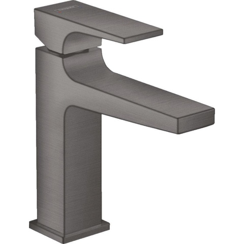 Hansgrohe Metropol 110 wastafelkraan - 18.4cm hoog - push open waste - voorsprong 13.5cm - geborsteld zwart chroom (antraciet) SW297566