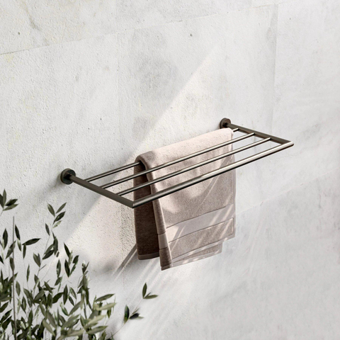 Hotbath Cobber Handdoekrek - voor 3 handdoeken - PVD - geborsteld messing (goud) SW677696