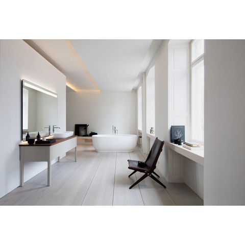 Duravit Luv Vrijstaand bad - 1800x850mm - met mantel - inclusief af- en overloopgarnituur - mat wit SW228003