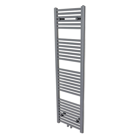 Rosani Exclusive line 2.0 radiator 40x140cm 520watt recht middenaansluiting structuur grijs metallic SW204500