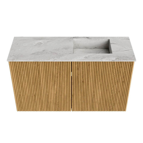 Mondiaz JOYA-DLUX Meuble de salle de bains 70cm - couleur Oak - Lavabo FAYE position Droite Sans trou de robinet couleur Glace SW1421952