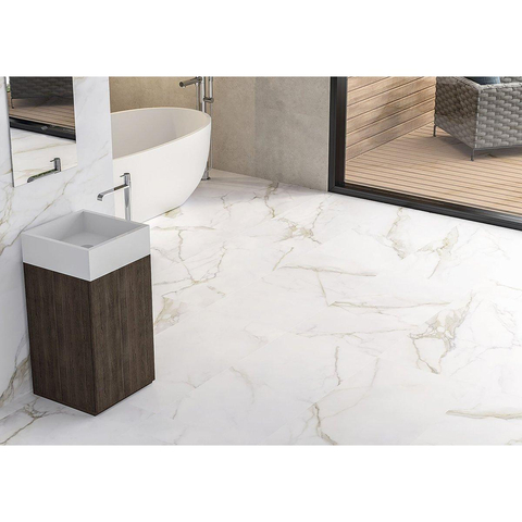 Terravito Tovaro carrelage mural et sol - 120x120cm - 10.7mm - carré - rectifié - aspect pierre naturelle - blanc mat SW727436