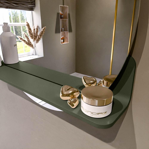 Mondiaz SPOT miroir – Ø 60 cm – avec tablette – Army (vert) SW1235485