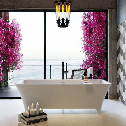 MONDIAZ LUNDY Baignoire îlot - 170x75cm - talc SW491602