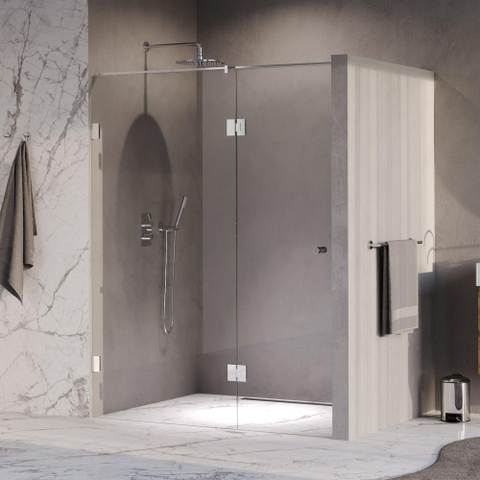 BRAUER Void Carving porte de douche - 150x200cm - porte pivotante 70cm côté verre - chromé SW1418287