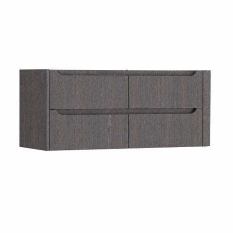H&R Badmeubelen Juice Meuble sous vasque - 120x45x50cm - angle droit arrondi - 4 tiroirs - poignée intégrée - Wenge SW1490040