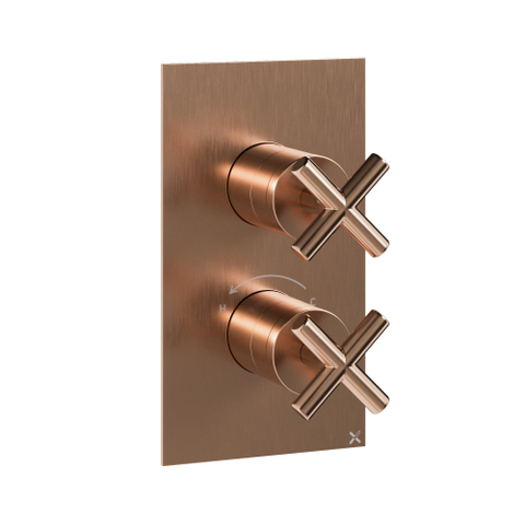 Crosswater MPRO crosshead robinet encastré - élément encastrable - 2 poignées - bronze brossé SW1407031