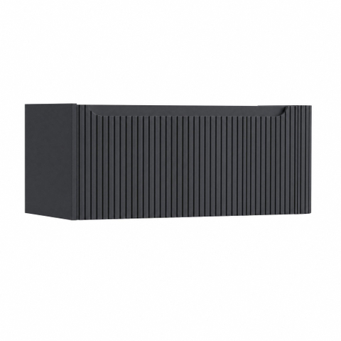 H&R Badmeubelen Juice Wastafelonderkast - 100x45x40cm - rechterhoek afgerond - 3D-front - 1 lade - geïntegreerde greep - dark blue SW1259697