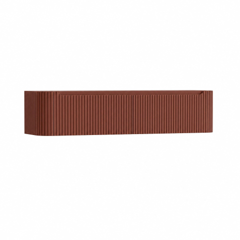 H&R Badmeubelen Juice Wastafelonderkast - 180x45x40cm - afgeronde hoeken - 3D-front - 2 lades - geïntegreerde greep - terra mat SW1259524