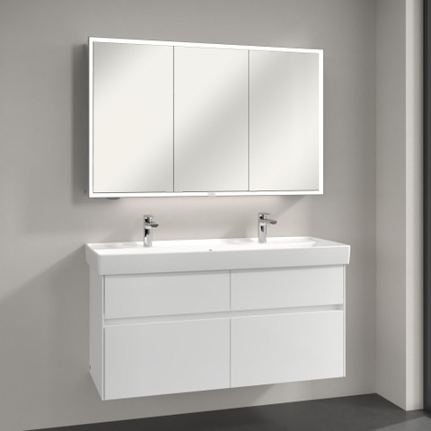 Villeroy & Boch My View Now My view spiegelkast - 100x75cm - 2 deuren - 3 contactdoos LED - zilver SW641573