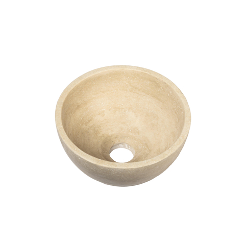 Saniclass Travertine Waskom - 21x21x12cm - rond - natuursteen - Travertine SW1442582