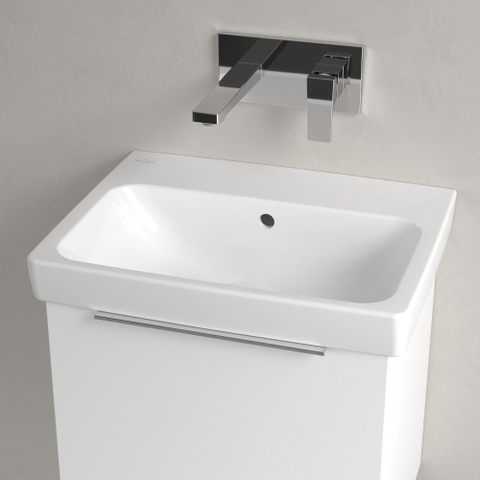 Villeroy & Boch Architectura wastafel - 42x55cm - zonder kraangat - met overloop CeramicPlus - White Alpine (glans wit) SW1162715