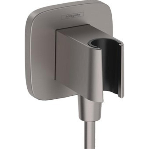 Hansgrohe Fixfit q Muuraansluitbocht - met handdouchehouder - zwart chroom SW773871