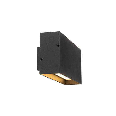 QAZQA Spector Applique murale - 2 lampes - 21cm - IP54 - Rectangle - Gris foncé SW1470017