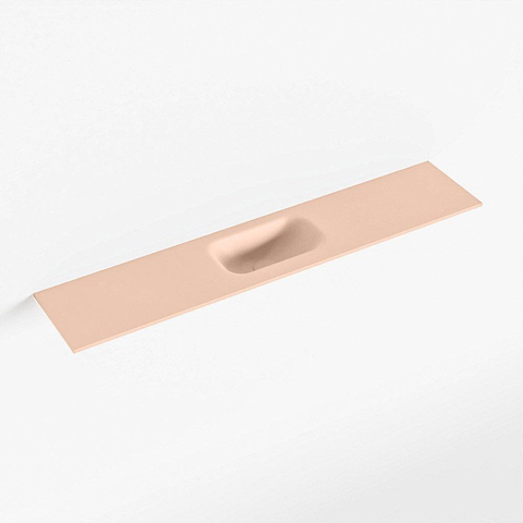 Mondiaz EDEN Lavabo compact - 110x23x0.9cm - vasque centrale - sans trous de robinetterie - pour meuble WC - Solid surface - Rosee SW1026231