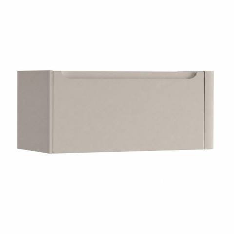 H&R Badmeubelen Juice Meuble sous vasque - 100x45x40cm - angle droit arrondi - 1 tiroir - poignée intégrée - beige mat SW1109873