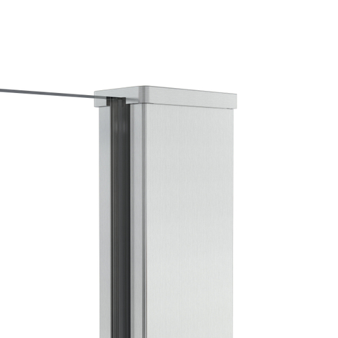 Fortifura Galeria Porte de douche - 70x200cm - charnières - poignée - plat - verre Fumé - Inox brossé SW1122663