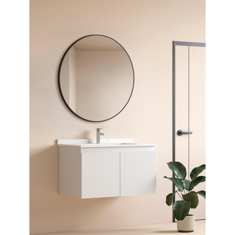 Saniclass Retro Line miroir – Ø 100 cm – Noir mat SW643426
