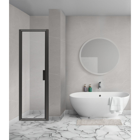 Aqua Vista Diasi porte de douche - 70x200cm - pour niche - porte pivotante - 2 éléments - noir mat SW975739