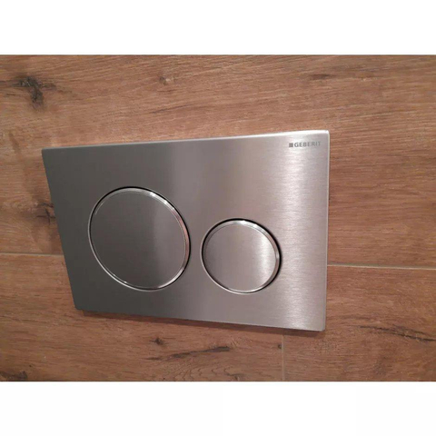 Geberit Sigma20 bedieningsplaat - 2-toets spoeling - ronde knoppen - dualflush - geborsteld rvs SW53748