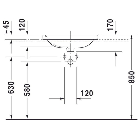 Duravit Durastyle vasque à poser 45,5x56 cm avec trou de robinetterie avec trop-plein blanc SW68336