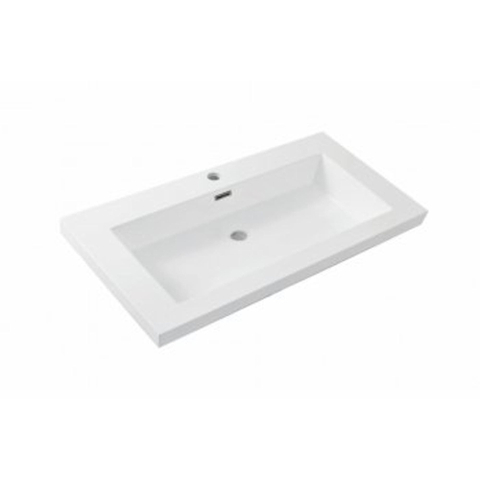 Wiesbaden Vision lavabo - 80x46x16cm - 1 trou de robinet - blanc brillant SW95820