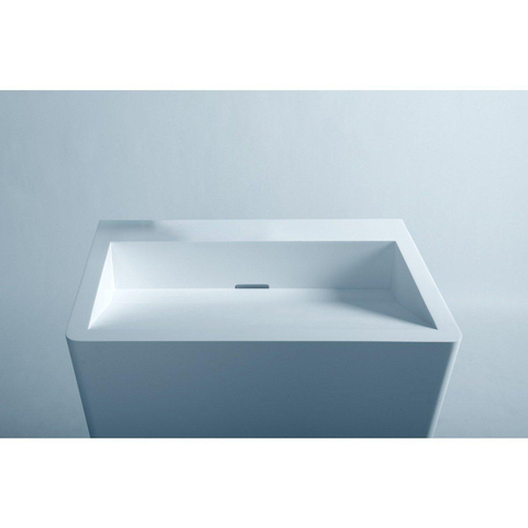 Ideavit Solidgeo Staande wastafel 55x44x83cm rechthoek 0 kraangaten 1 wasbak Solid surface wit SHOWROOMMODEL SHOW21628