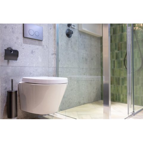 QeramiQ Push Metal Bedieningsplaat - voor Geberit UP320 inbouwreservoir - dualflush - ronde knoppen - metaal gunmetal OUTLETSTORE STORE43727